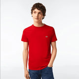 Men’s Lacoste Crewneck Pima Cotton Jersey T-shirt - Red 240 - BLVD