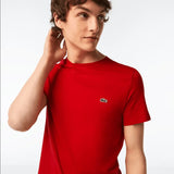 Men’s Lacoste Crewneck Pima Cotton Jersey T-shirt - Red 240 - BLVD