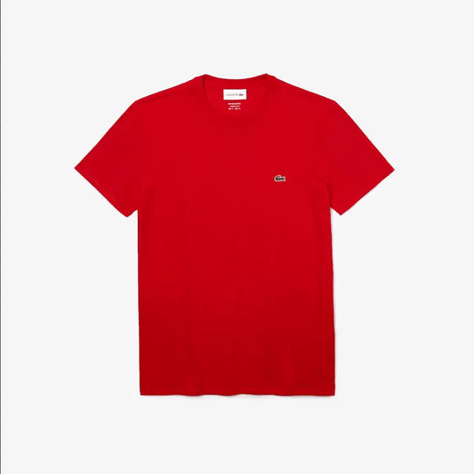 Men’s Lacoste Crewneck Pima Cotton Jersey T-shirt - Red 240 - BLVD
