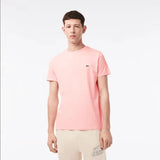 Men’s Lacoste Crewneck Pima Cotton Jersey T-shirt - Light Pink KF9 - BLVD