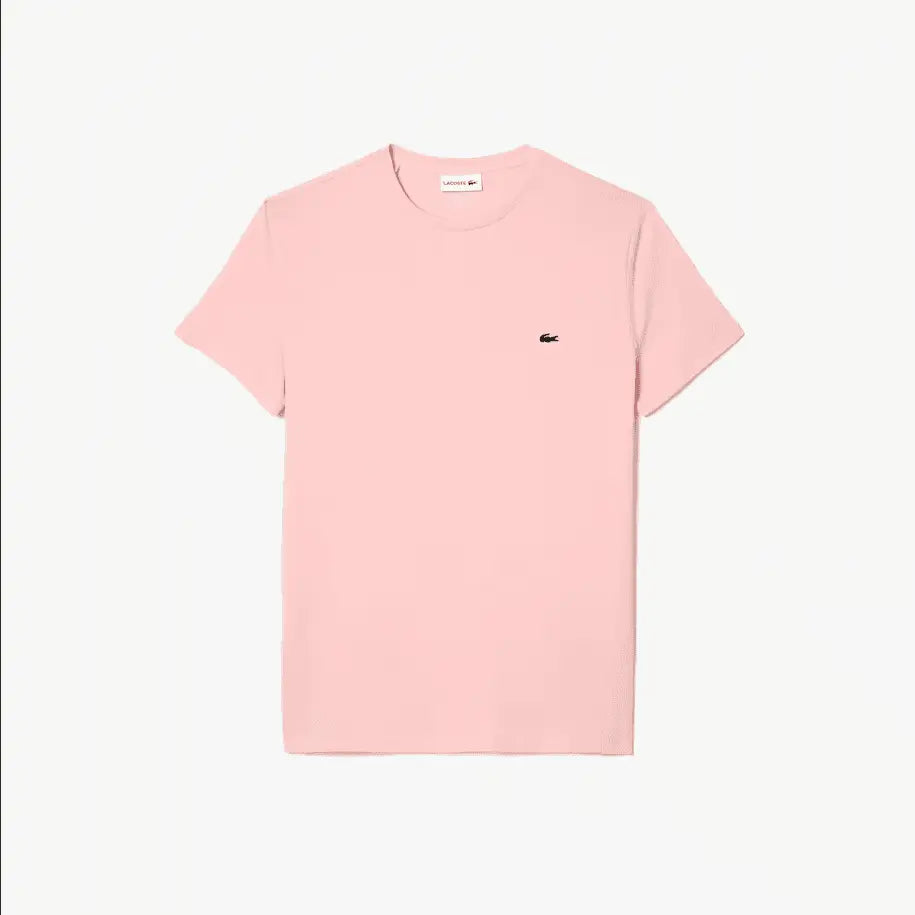 Men’s Lacoste Crewneck Pima Cotton Jersey T-shirt - Light Pink KF9 - BLVD