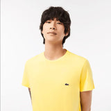 Men’s Lacoste Crewneck Pima Cotton Jersey T-shirt - Yellow 107 - BLVD