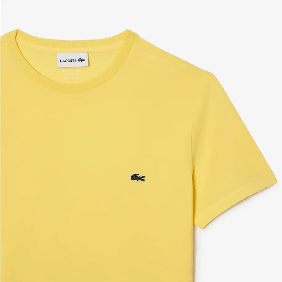 Men’s Lacoste Crewneck Pima Cotton Jersey T-shirt - Yellow 107 - BLVD