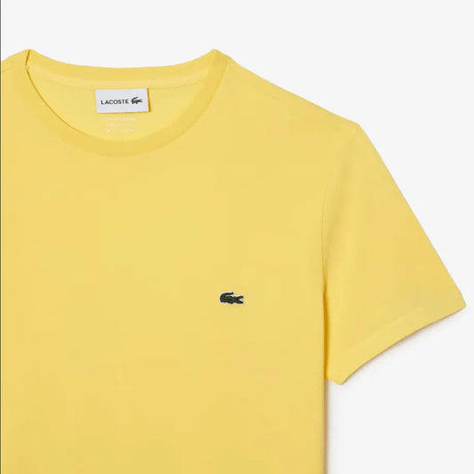 Men’s Lacoste Crewneck Pima Cotton Jersey T-shirt - Yellow 107 - BLVD