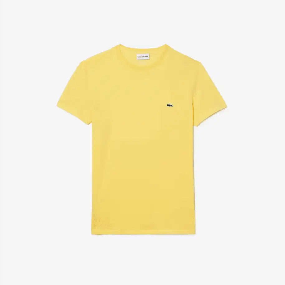 Men’s Lacoste Crewneck Pima Cotton Jersey T-shirt - Yellow 107 - BLVD