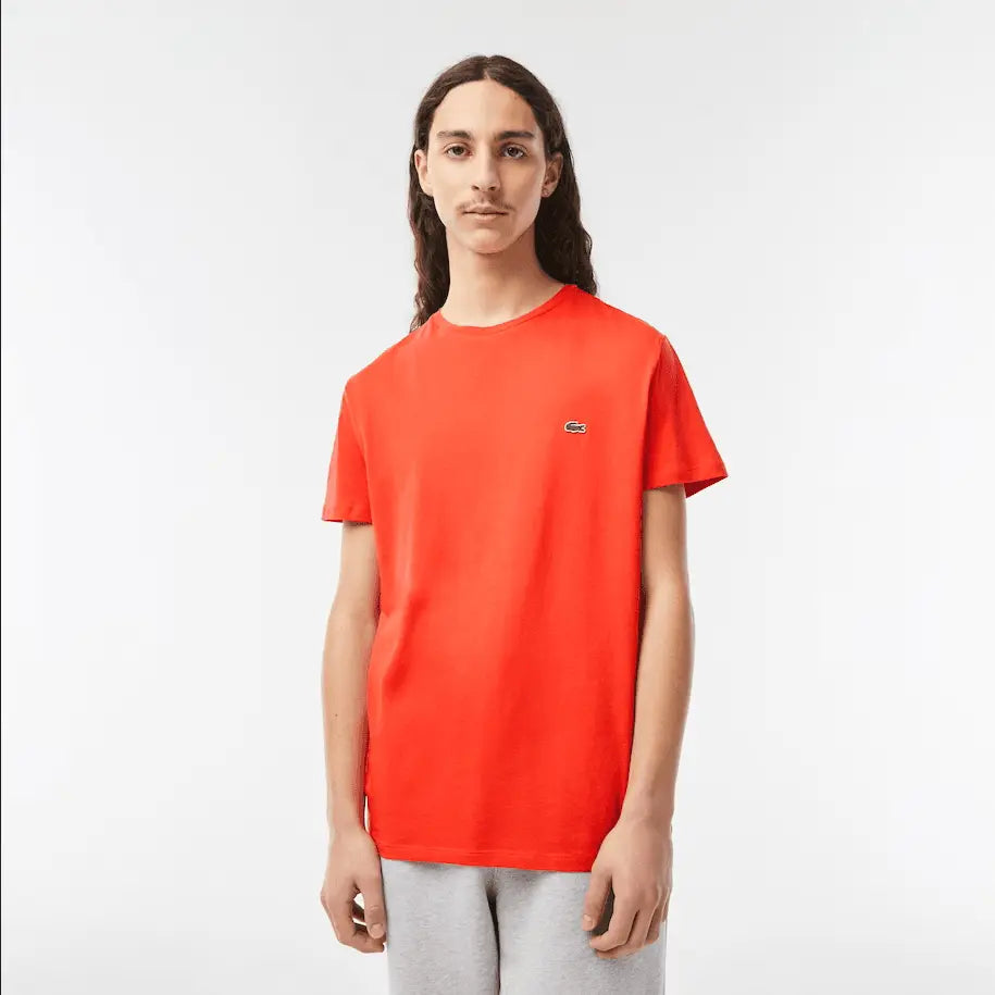 Men’s Lacoste Crewneck Pima Cotton Jersey T-shirt - Watermelon 02K - BLVD