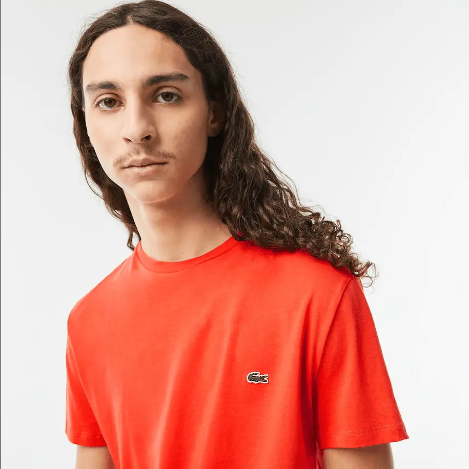Men’s Lacoste Crewneck Pima Cotton Jersey T-shirt - Watermelon 02K - BLVD