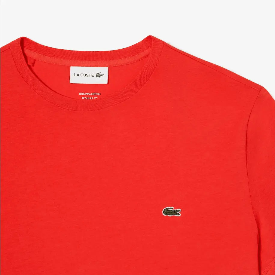 Men’s Lacoste Crewneck Pima Cotton Jersey T-shirt - Watermelon 02K - BLVD
