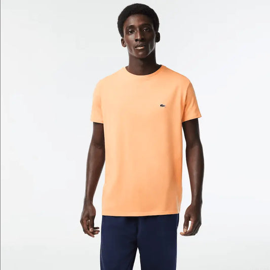 Men’s Lacoste Crewneck Pima Cotton Jersey T-shirt - Light Orange HEB - BLVD