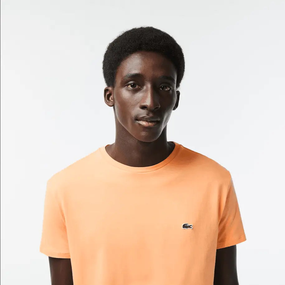 Men’s Lacoste Crewneck Pima Cotton Jersey T-shirt - Light Orange HEB - BLVD