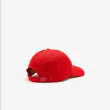 Men's Lacoste Unisex Adjustable Organic Cotton Twill Cap - Red 240 - BLVD