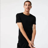 Lacoste Men's Crew Neck Cotton T-Shirt 3-Pack - Black - BLVD