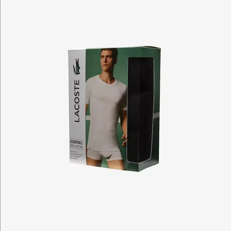 Lacoste Men's Crew Neck Cotton T-Shirt 3-Pack - Black - BLVD