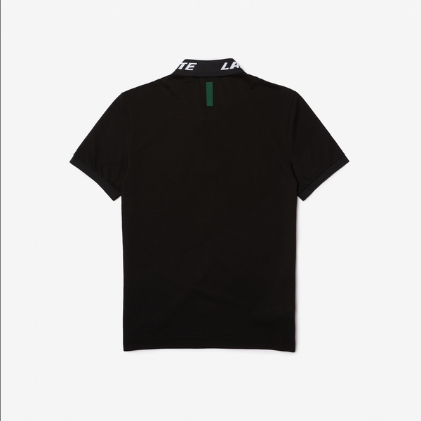 Lacoste Men's Branded Slim Fit Stretch Piqué Polo - Black