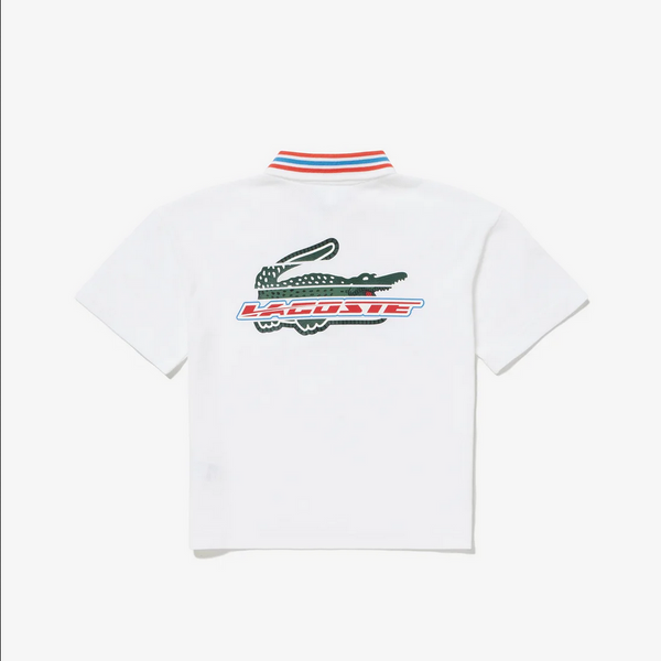 Lacoste Kids' Contrast Collar Branded Polo - White