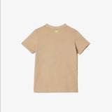 Lacoste Kids’ Cotton Jersey T-Shirt with Contrast Marking - Beige / Yellow 8zb - BLVD