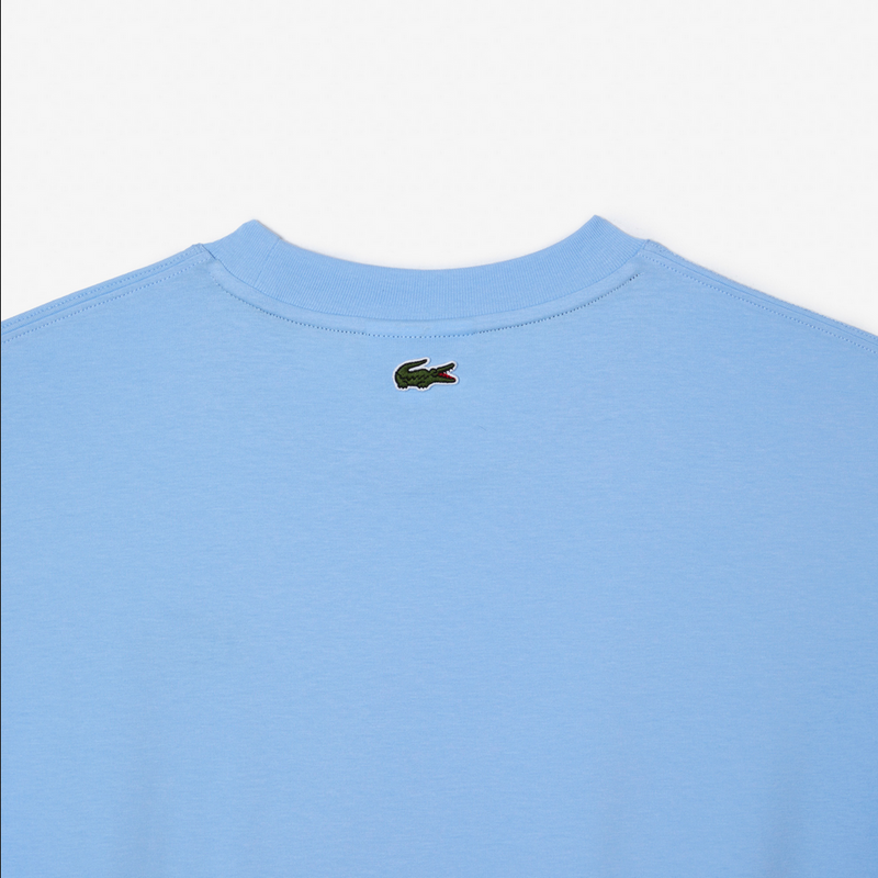 Lacoste Men’s Crew Neck Loose Fit Crocodile Print T-Shirt - Baby Blue HBP
