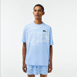 Lacoste Men’s Crew Neck Loose Fit Crocodile Print T-Shirt - Baby Blue HBP