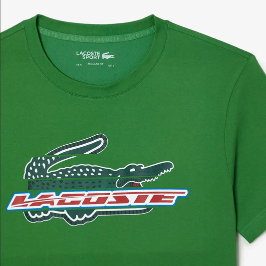 Lacoste Men’s SPORT Regular Fit Organic Cotton T-Shirt - Green L94 - BLVD