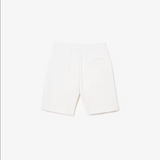 Lacoste Kids’ Contrast Print Organic Cotton T-Shirt & Branded Shorts Set - White Green