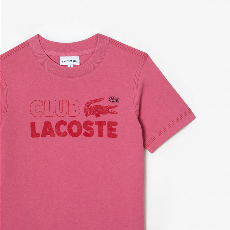 Lacoste Kids’ Branded Print Organic Cotton T-Shirt & Shorts Set - Pink 2R3