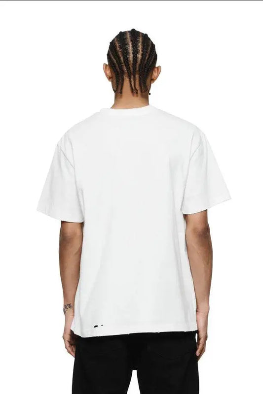 Purple Brand Men Off White Collegiate T-shirt - P117-HJCM423 - BLVD
