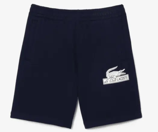 Lacoste Men’s Unbrushed Organic Cotton Fleece Shorts - Navy 166 - BLVD