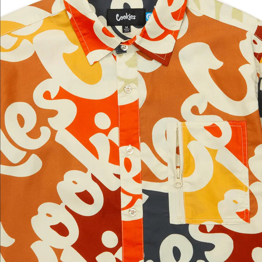 Cookies Continental All Over Print S/S Woven Shirt & Short Set - Cream - BLVD