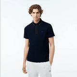 Lacoste Men's Regular Fit Contrast Neck Smart Paris Polo - Navy Blue - BLVD