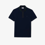 Lacoste Men's Regular Fit Contrast Neck Smart Paris Polo - Navy Blue - BLVD