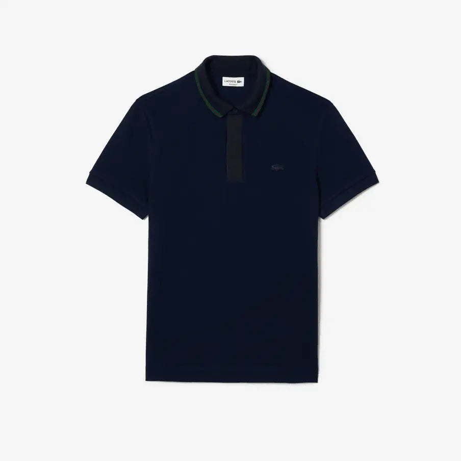 Lacoste Men's Regular Fit Contrast Neck Smart Paris Polo - Navy Blue - BLVD