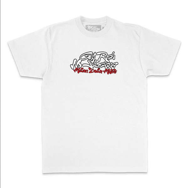 Million Dolla Motive - Get Rich No Slacking - White Red T-Shirt