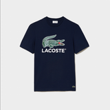 Lacoste Men's Cotton Jersey Signature Print T-Shirt - Navy