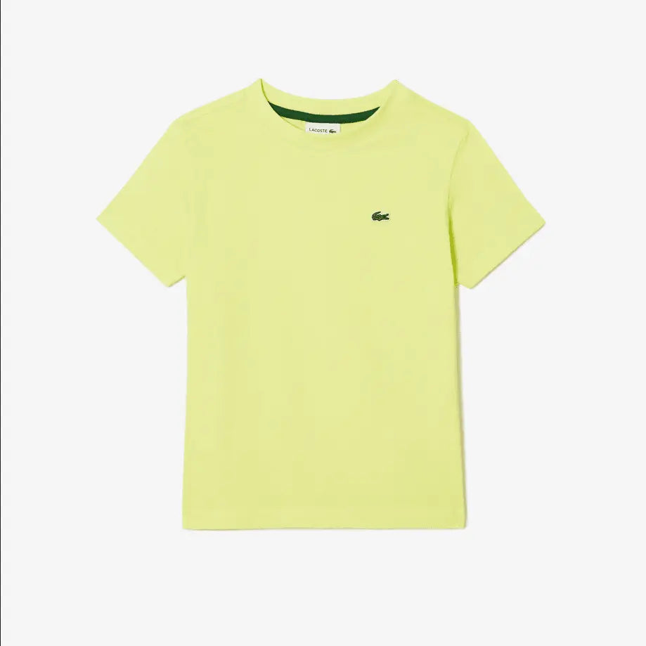 Lacoste Kids' Plain Cotton Jersey T-Shirt - Flashy Yellow - BLVD