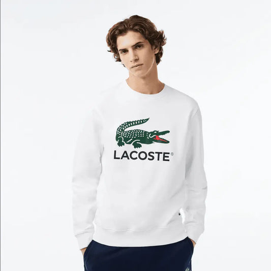 Lacoste Men's Classic Fit Cotton Fleece Sweatshirt - White 001 - BLVD