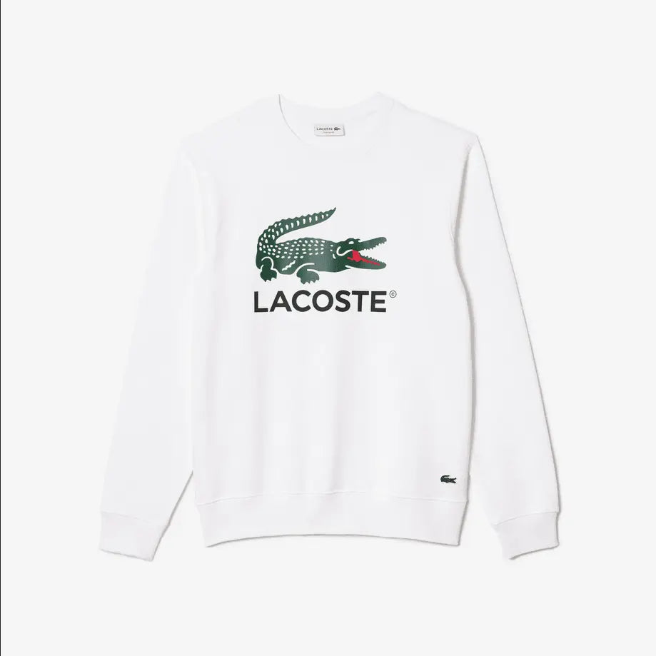 Lacoste Men's Classic Fit Cotton Fleece Sweatshirt - White 001 - BLVD