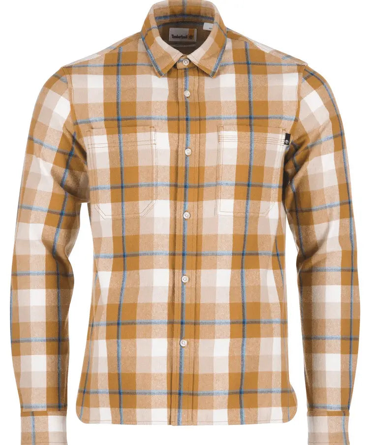Timberland Men’s Windham Flannel Shirt - Wheat Boot Yarn-Dyed - BLVD