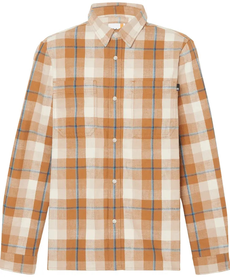 Timberland Men’s Windham Flannel Shirt - Wheat Boot Yarn-Dyed - BLVD