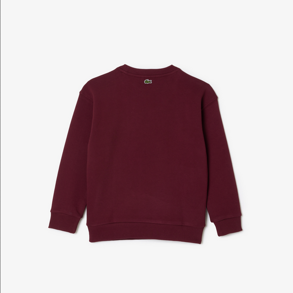 Lacoste Kids' Signature Print Sweatshirt - Bordeaux YUP