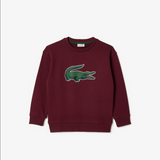 Lacoste Kids' Signature Print Sweatshirt - Bordeaux YUP