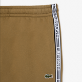 Lacoste Men’s Classic Fit Branded Stripes Zip-Up Hoodie & Logo Stripe Joggers Set - Brown SIX