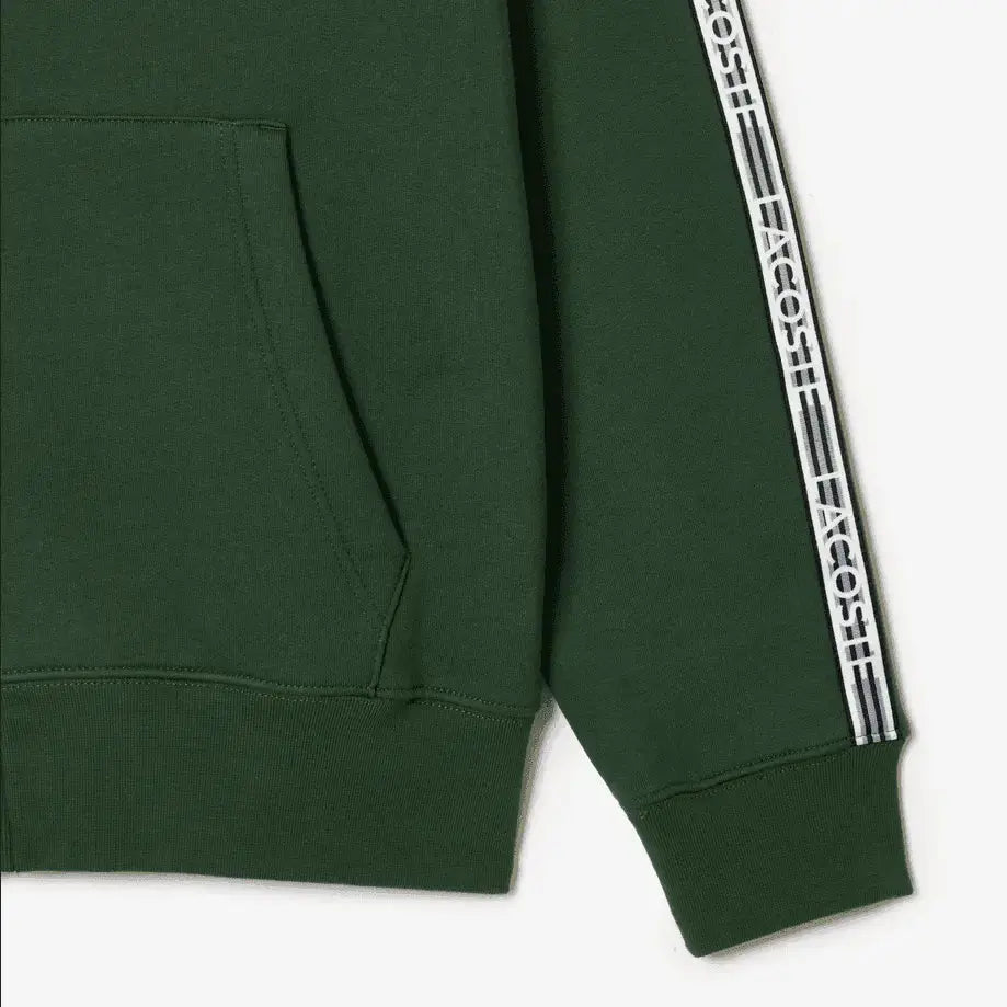 Lacoste Men’s Classic Fit Branded Stripes Zip-Up Hoodie - Green Smi - BLVD