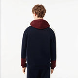Lacoste Men's Colorblock Zip-Up Hoodie & Jogger Set - Navy Maroon White PIG - BLVD