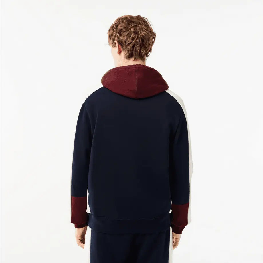 Lacoste Men's Colorblock Zip-Up Hoodie & Jogger Set - Navy Maroon White PIG - BLVD