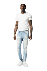 Smoke Rise Rip & Repaired Denim Jeans -  Lowell Blue