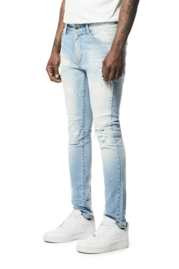 Smoke Rise Rip & Repaired Denim Jeans -  Lowell Blue