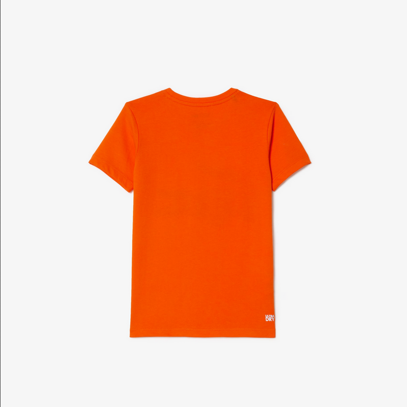 Lacoste Kids' SPORT Oversized Croc T-Shirt - Orange / White NI6