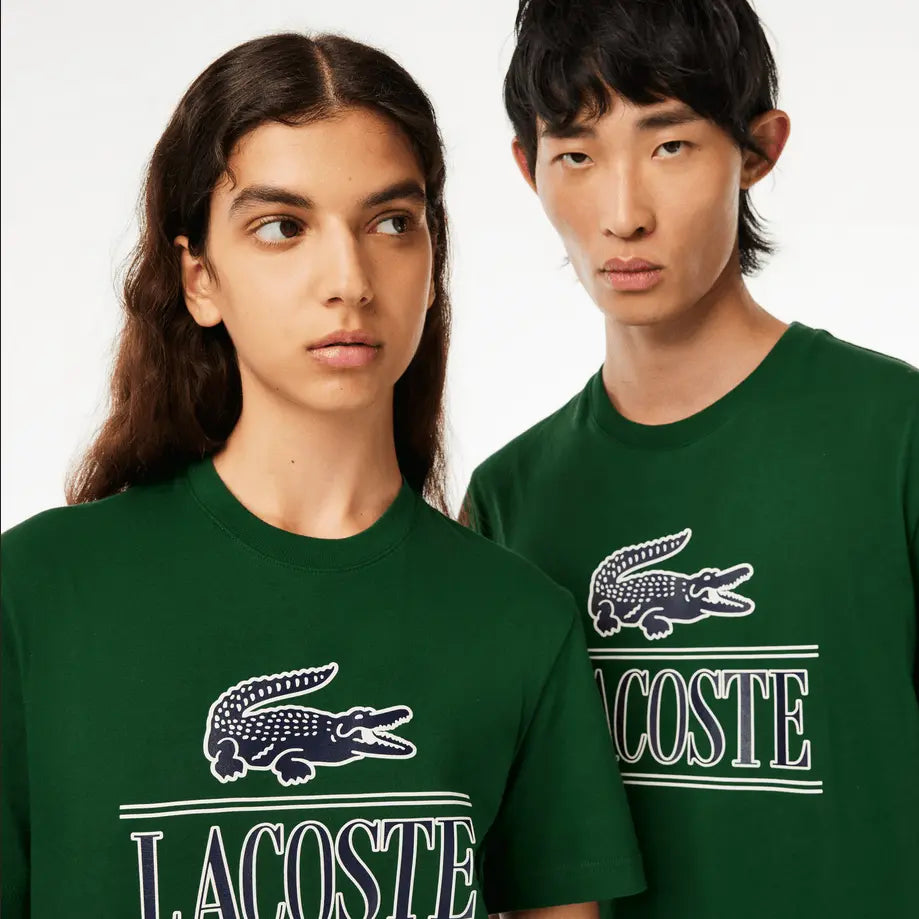 Lacoste Unisex Regular Fit Heavy Cotton Jersey T-Shirt - Green Navy 132 - BLVD