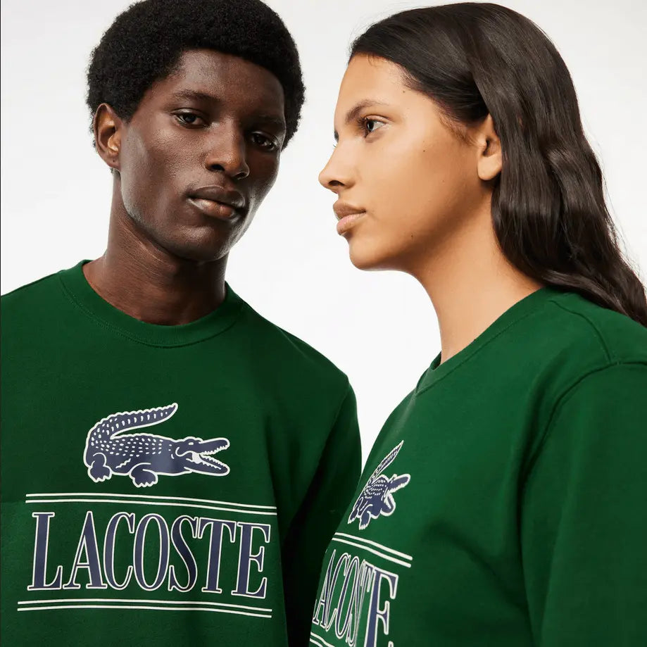 Lacoste Cotton Fleece Branded Sweatshirt - Green Navy 132 - BLVD