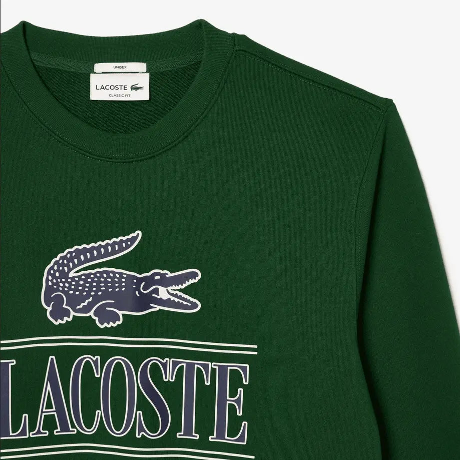 Lacoste Cotton Fleece Branded Sweatshirt - Green Navy 132 - BLVD
